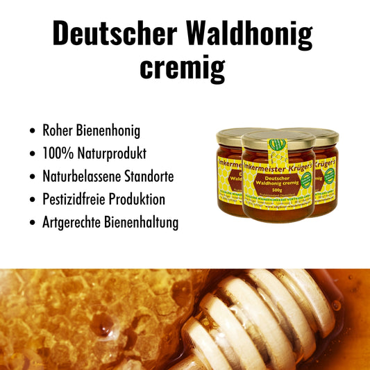 Deutscher Waldhonig cremig, 500g, von der Allgäuer Wanderimkerei, Qualitätsgarantie